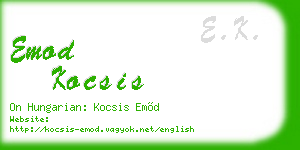 emod kocsis business card