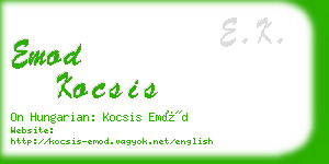 emod kocsis business card